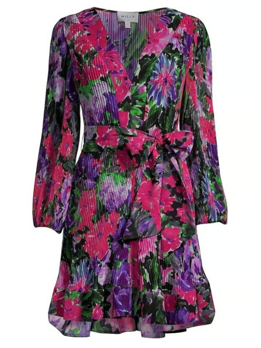NWT Womens Milly Liv Floral Pleated Minidress